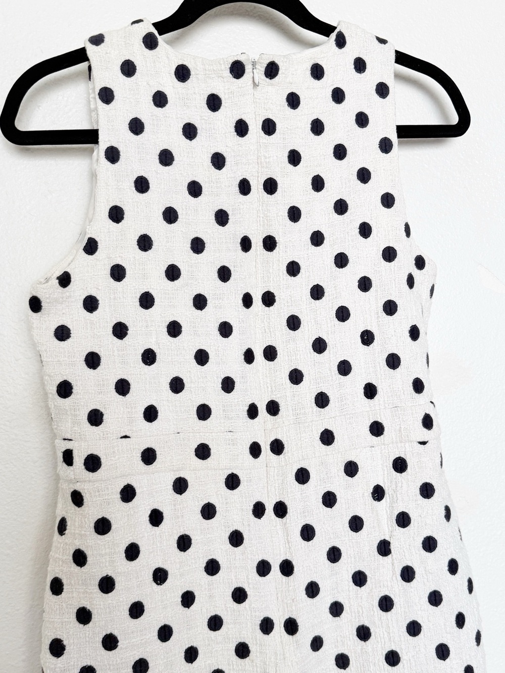 J.Crew White Black Polka Dot Textured Sheath Dress Size 6 - Picture 6 of 9